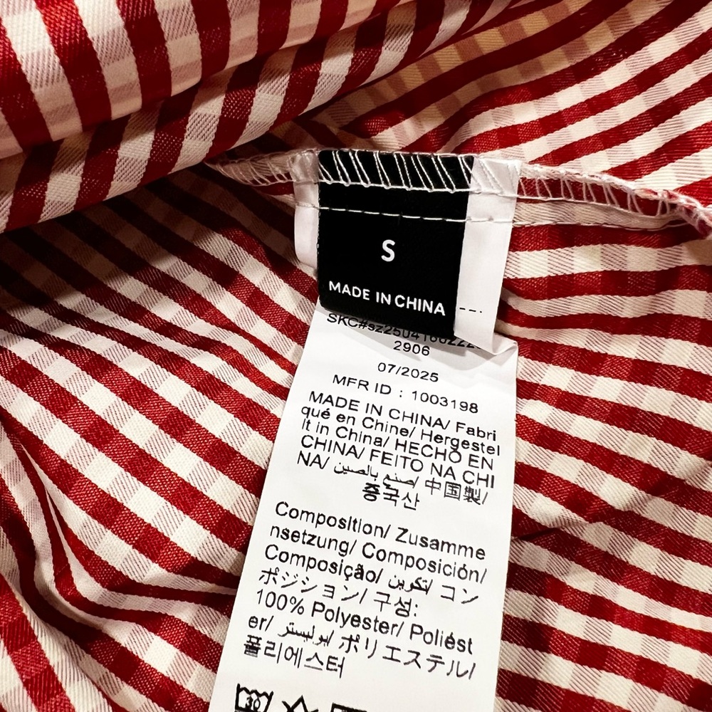Red Gingham Women's Top - Picture 6 of 6
